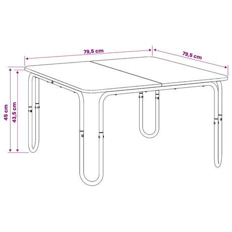 Wooden Coffee Table 79.5cm Wide Square With Steel Legs - Vantage Home