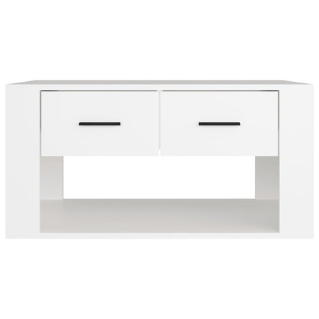 Wooden Coffee Table 80cm Wide Rectangular With 2 Drawers - Vantage Home
