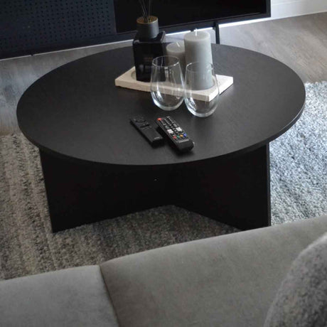 Wooden Coffee Table 80cm Wide Round - Nova