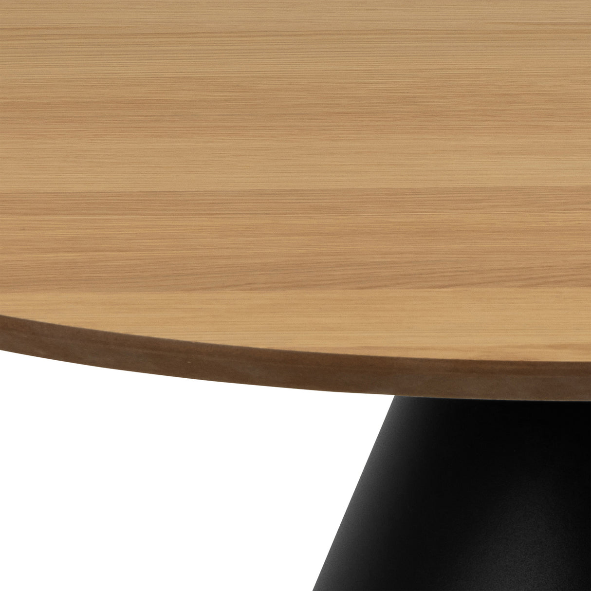 Wooden Coffee Table 85cm Wide Round With Oak Top - Soli