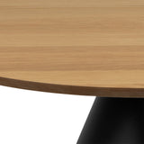 Wooden Coffee Table 85cm Wide Round With Oak Top - Soli