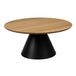 Wooden Coffee Table 85cm Wide Round With Oak Top - Soli