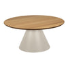 Wooden Coffee Table 85cm Wide Round With Oak Top - Soli