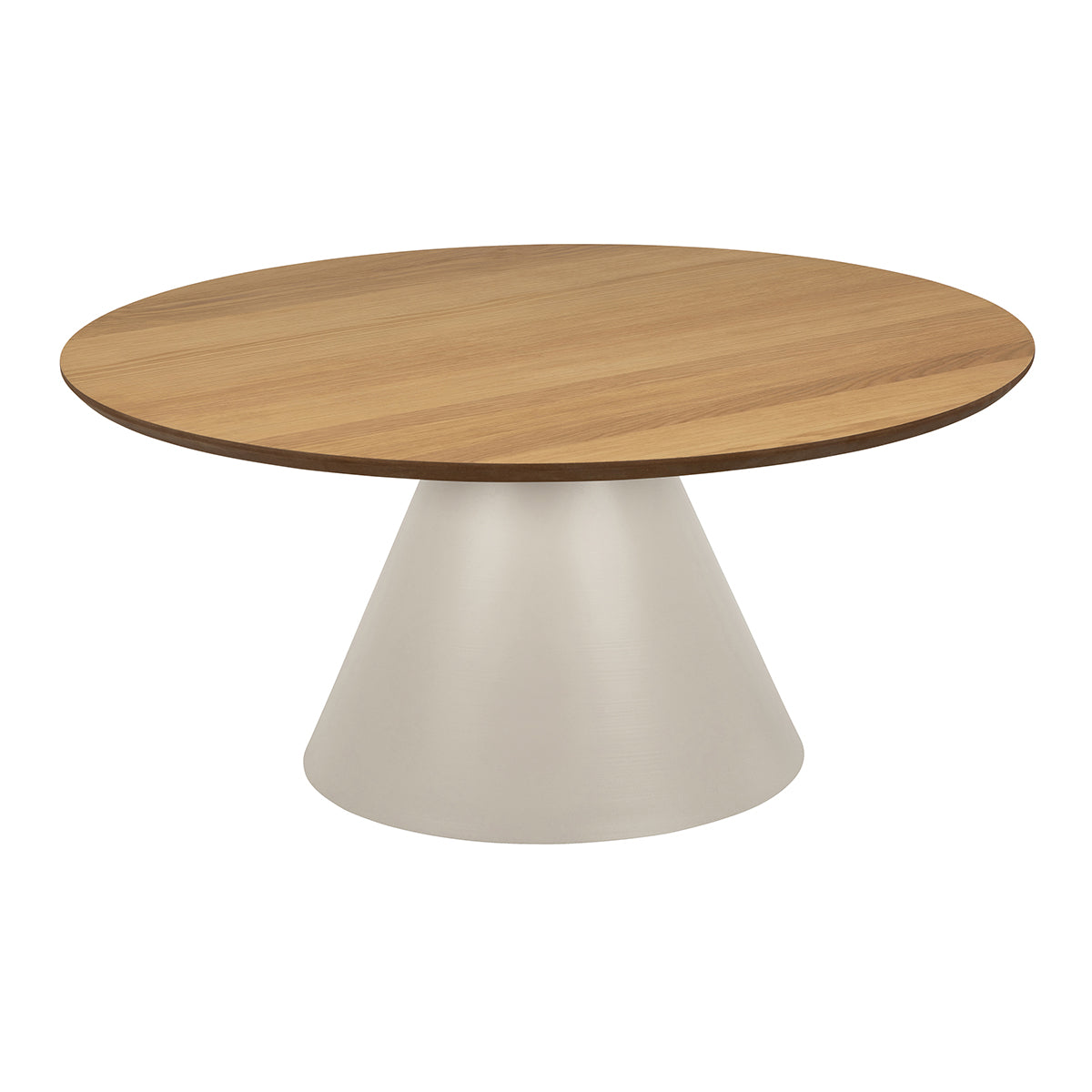 Wooden Coffee Table 85cm Wide Round With Oak Top - Soli