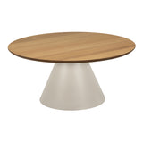 Wooden Coffee Table 85cm Wide Round With Oak Top - Soli