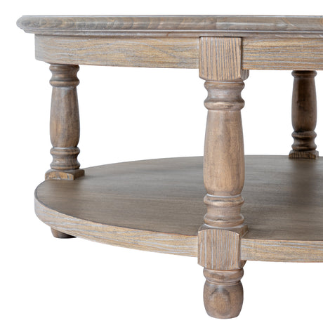 Wooden Coffee Table 90Cm Wide Round - Delphine