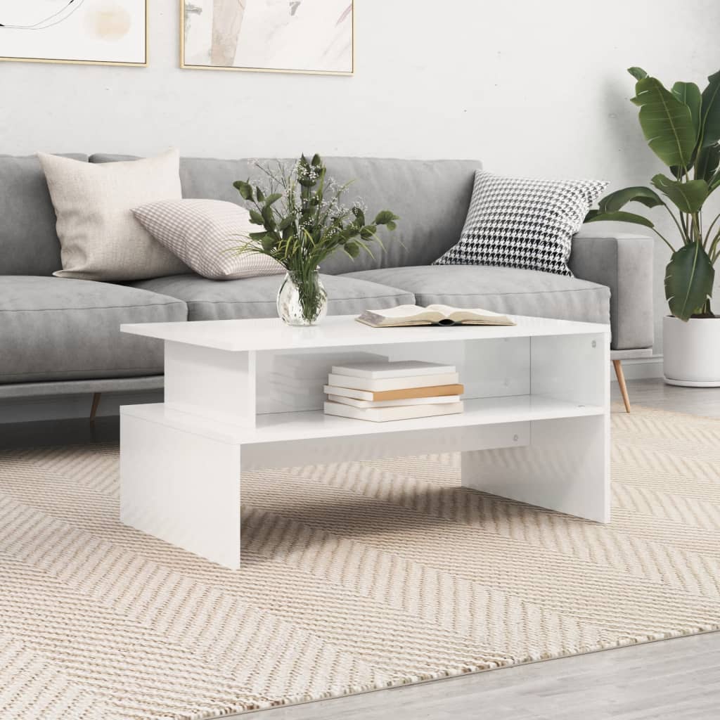 Wooden Coffee Table 90cm Wide With Shelf - Vantage Home
