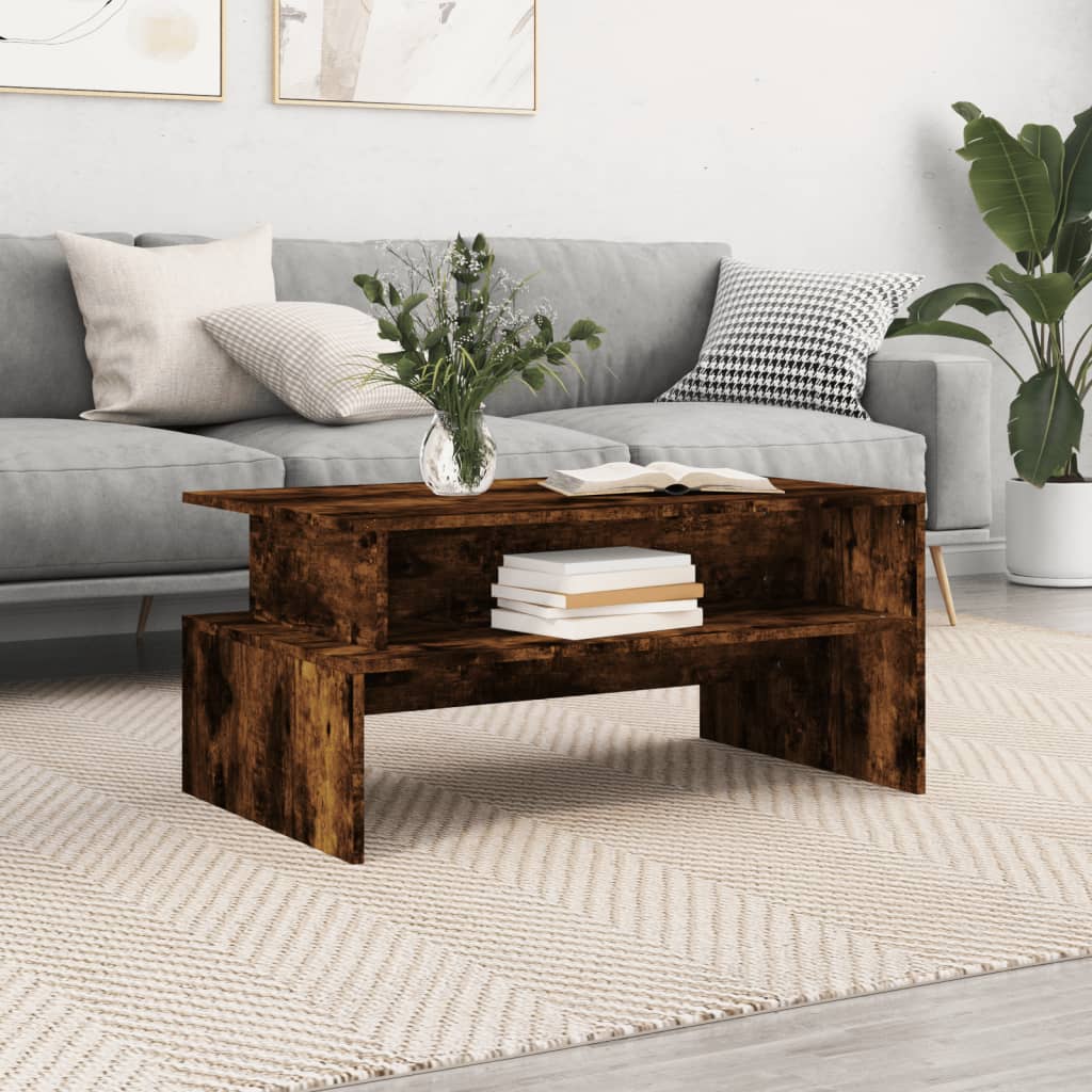 Wooden Coffee Table 90cm Wide With Shelf - Vantage Home