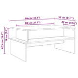 Wooden Coffee Table 90cm Wide With Shelf - Vantage Home