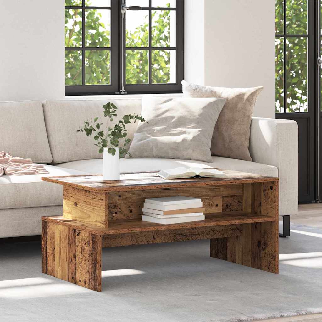 Wooden Coffee Table 90cm Wide With Shelf - Vantage Home