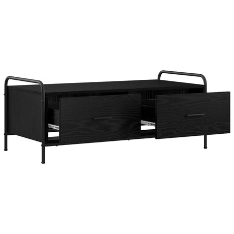 Wooden Coffee Table 99.5cm Wide With 2 Drawers And Steel Frame - Vantage Home