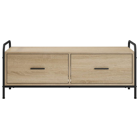 Wooden Coffee Table 99.5cm Wide With 2 Drawers And Steel Frame - Vantage Home
