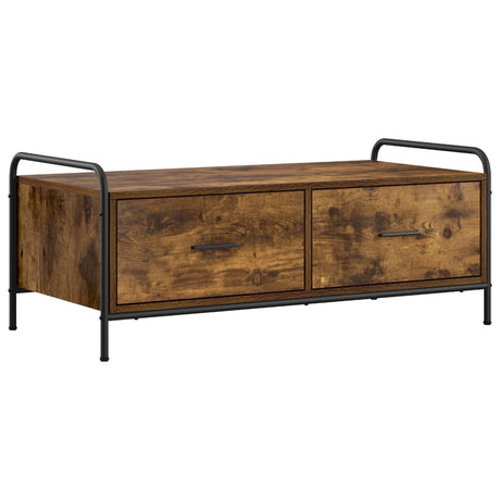 Wooden Coffee Table 99.5cm Wide With 2 Drawers And Steel Frame - Vantage Home