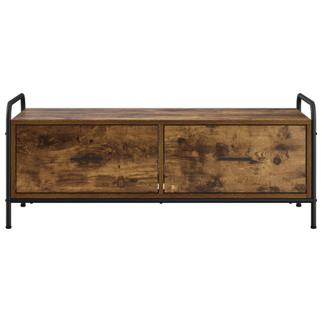 Wooden Coffee Table 99.5cm Wide With 2 Drawers And Steel Frame - Vantage Home