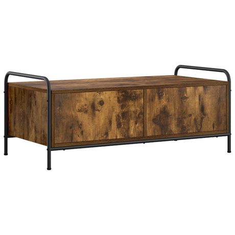 Wooden Coffee Table 99.5cm Wide With 2 Drawers And Steel Frame - Vantage Home