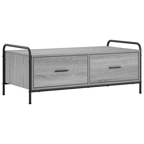 Wooden Coffee Table 99.5cm Wide With 2 Drawers And Steel Frame - Vantage Home