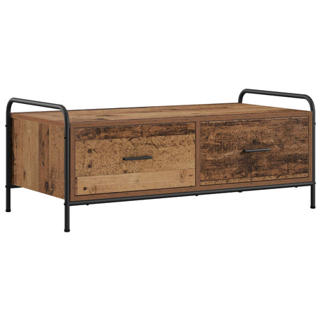 Wooden Coffee Table 99.5cm Wide With 2 Drawers And Steel Frame - Vantage Home