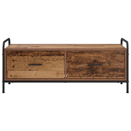 Wooden Coffee Table 99.5cm Wide With 2 Drawers And Steel Frame - Vantage Home