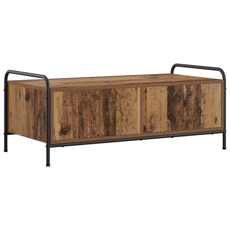 Wooden Coffee Table 99.5cm Wide With 2 Drawers And Steel Frame - Vantage Home