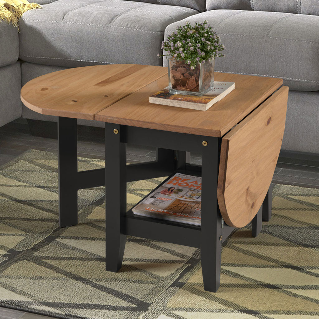 Wooden Coffee Table Drop Leaf - Santos
