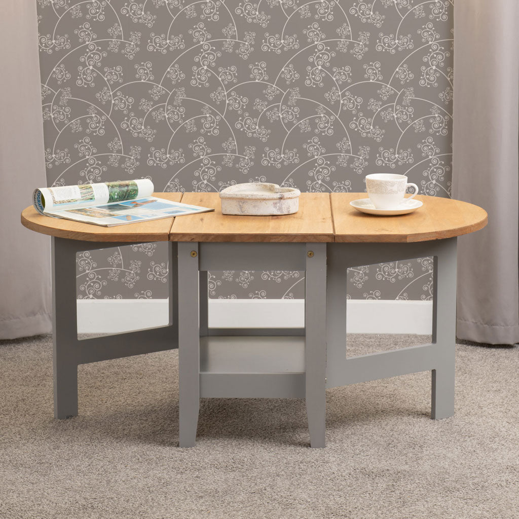 Wooden Coffee Table Drop Leaf - Santos