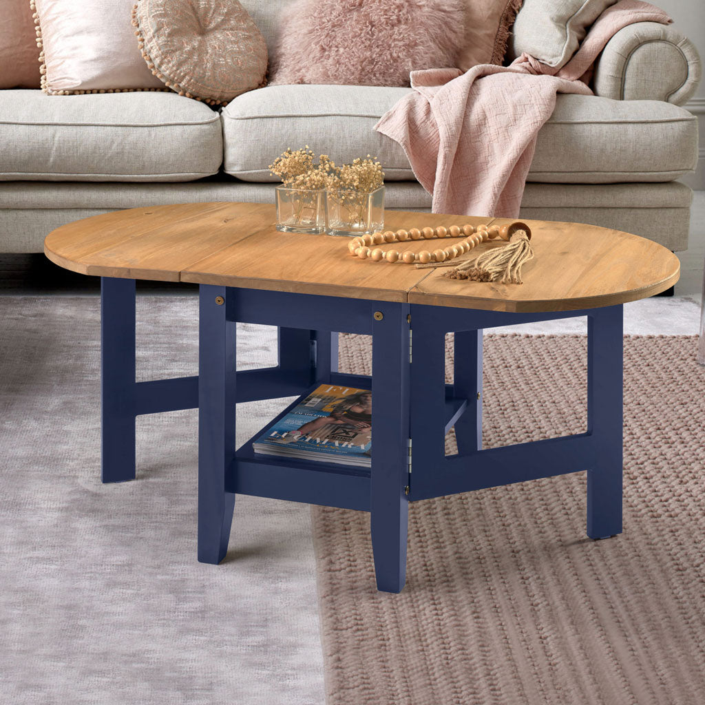 Wooden Coffee Table Drop Leaf - Santos
