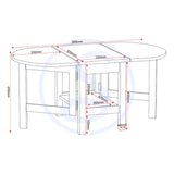 Wooden Coffee Table Drop Leaf - Santos