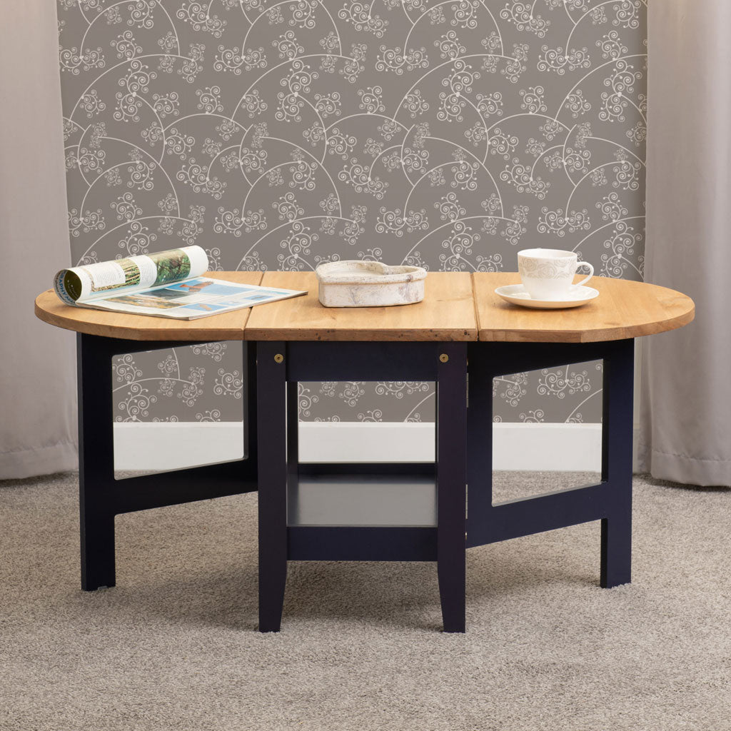 Wooden Coffee Table Drop Leaf - Santos