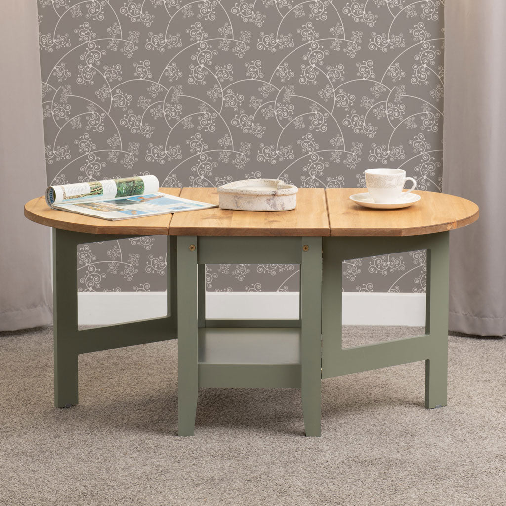 Wooden Coffee Table Drop Leaf - Santos