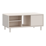 Wooden Coffee Table With Open Shelf And Door - Playly