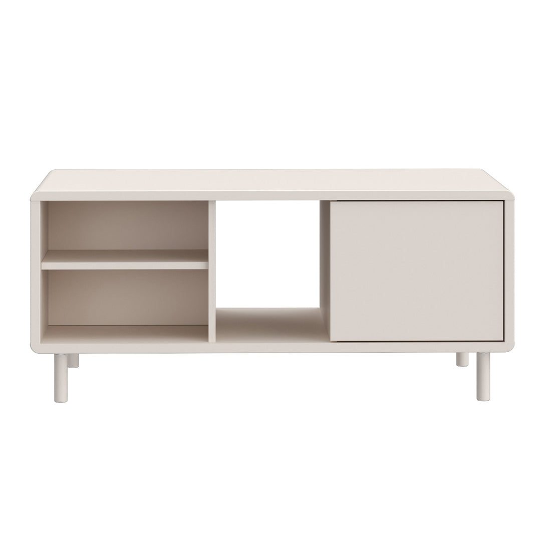Wooden Coffee Table With Open Shelf And Door - Playly