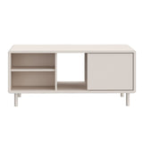 Wooden Coffee Table With Open Shelf And Door - Playly
