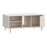 Wooden Coffee Table With Open Shelf And Door - Playly
