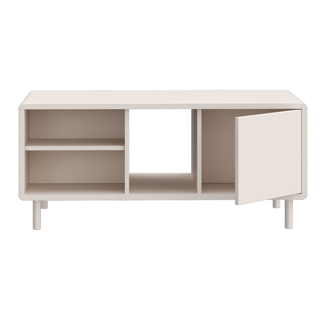 Wooden Coffee Table With Open Shelf And Door - Playly