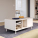 Wooden Coffee Table With Open Shelf And Door - Playly
