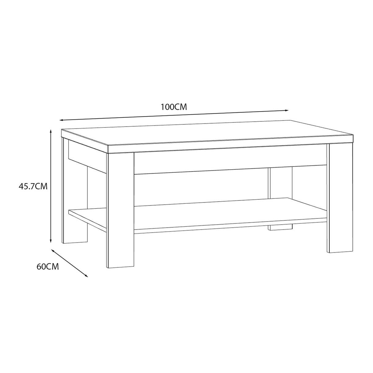 Wooden Coffee Table Rectangular - Bohol