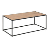 Wooden Coffee Table Rectangular With Black Metal Frame - Seaford