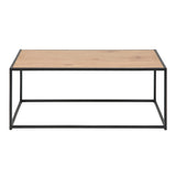 Wooden Coffee Table Rectangular With Black Metal Frame - Seaford