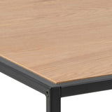 Wooden Coffee Table Rectangular With Black Metal Frame - Seaford