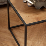 Wooden Coffee Table Rectangular With Black Metal Frame - Seaford