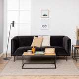 Wooden Coffee Table Rectangular With Black Metal Frame - Seaford