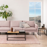 Wooden Coffee Table Rectangular With Black Metal Frame - Seaford