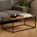 Wooden Coffee Table Rectangular With Black Metal Frame - Seaford