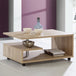 Wooden Coffee Table Rectangular With Lockable Wheels - Bailey