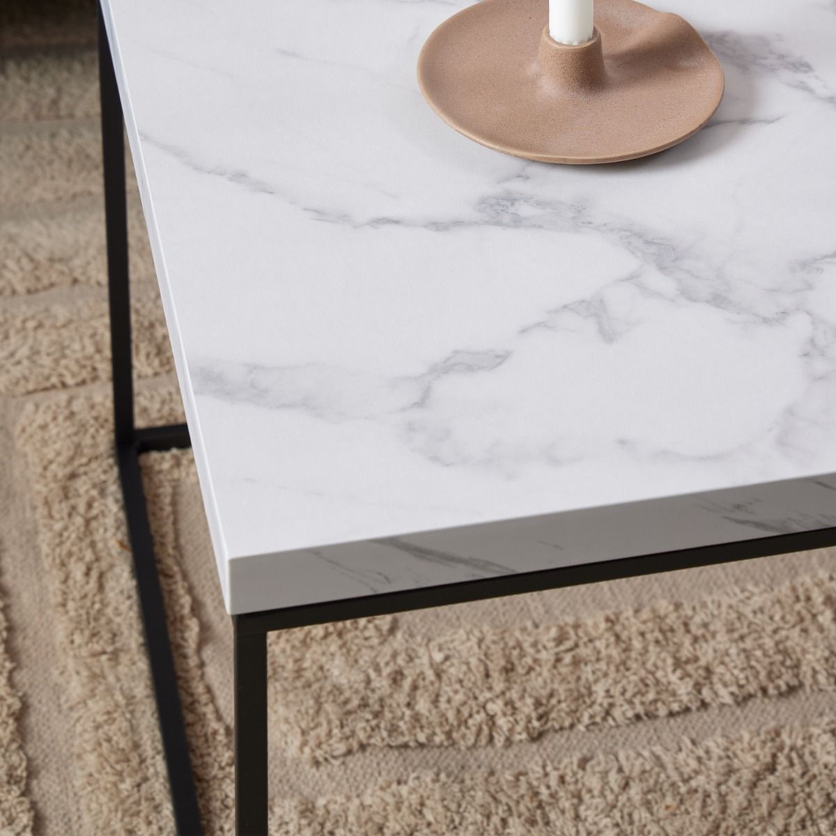 Wooden Coffee Table Rectangular in Marble Effect - Barossa