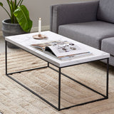 Wooden Coffee Table Rectangular in Marble Effect - Barossa