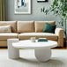 Wooden Coffee Table Round Abstract Design - Geo