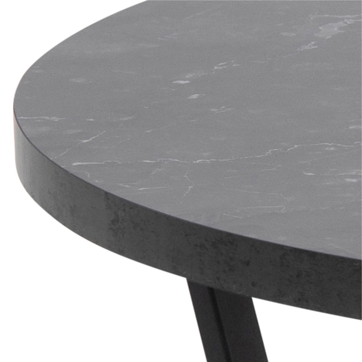 Wooden Coffee Table Round in Marble Effect - Amble