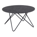 Wooden Coffee Table Round in Marble Effect - Wyre