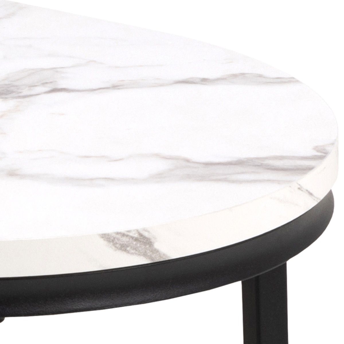 Wooden Coffee Table Set of 2 in Marble Effect - Spiro